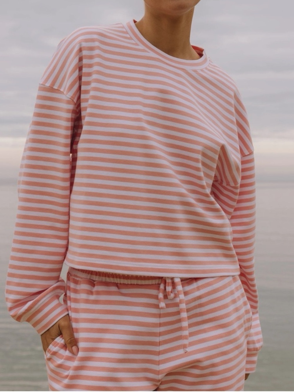 Daily Drills Pink & White Striped Set